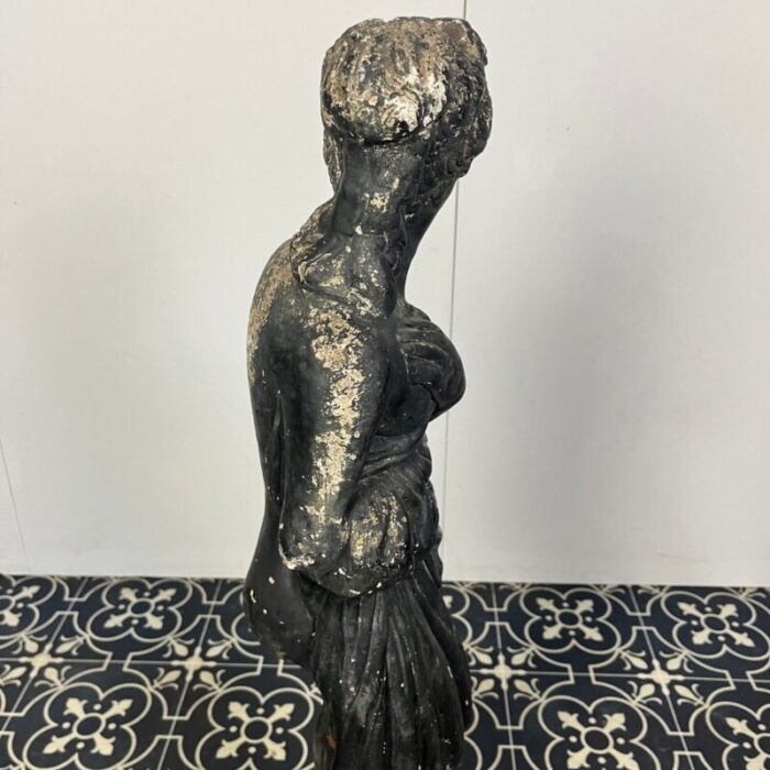 19th century venus italica ebonised garden statue 9