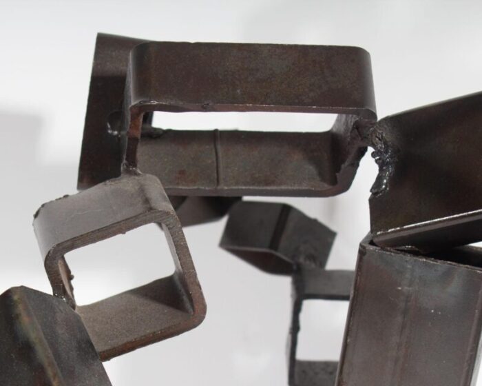 2008 abstract brutalist style metal balance sculpture by daniel horne 9910