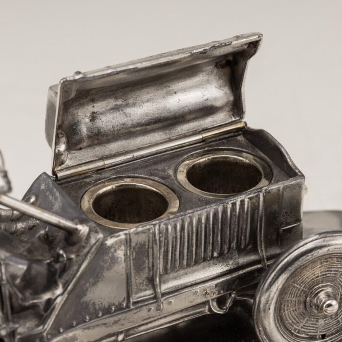 20th century german silver plated novelty racing car inkwell 1930s 11