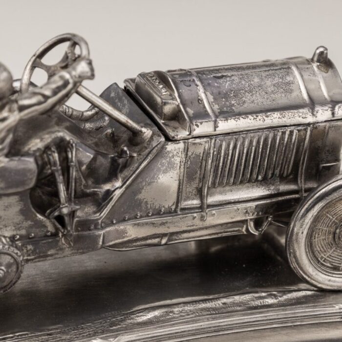 20th century german silver plated novelty racing car inkwell 1930s 14