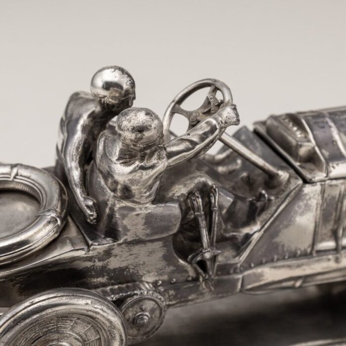 20th century german silver plated novelty racing car inkwell 1930s 15