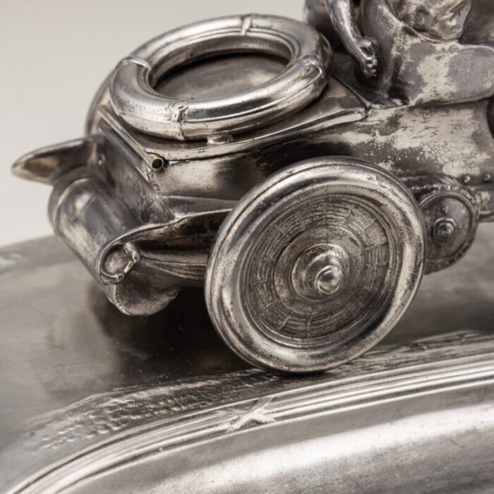 20th century german silver plated novelty racing car inkwell 1930s 17