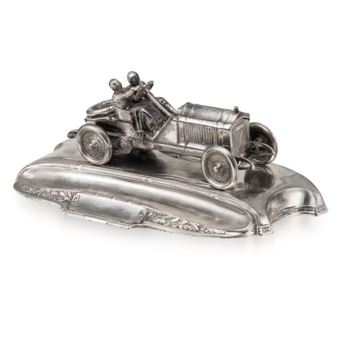 20th century german silver plated novelty racing car inkwell 1930s 2