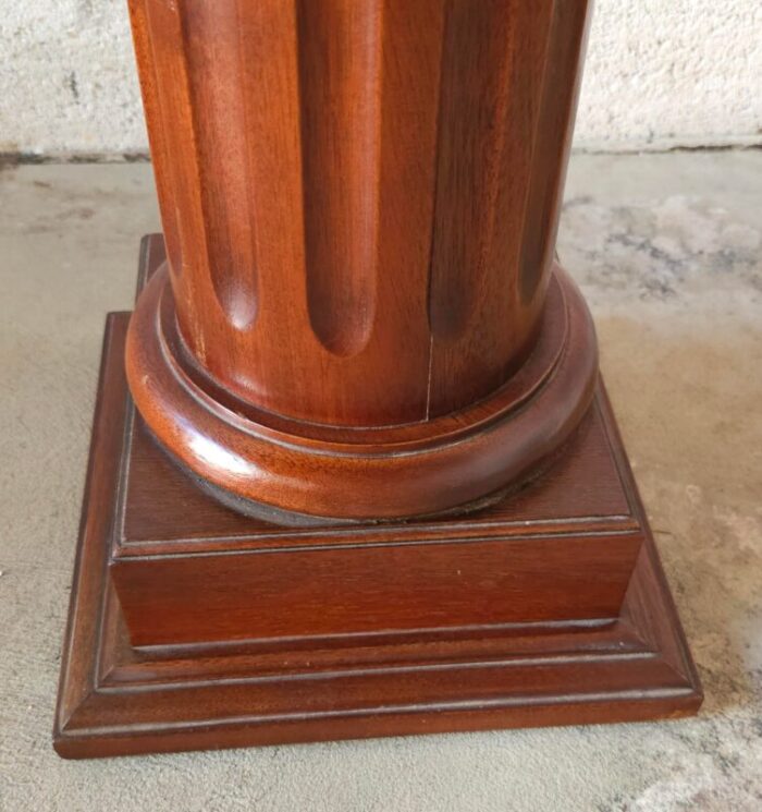 20th century mahogany ionic order style column form pedestal 3179