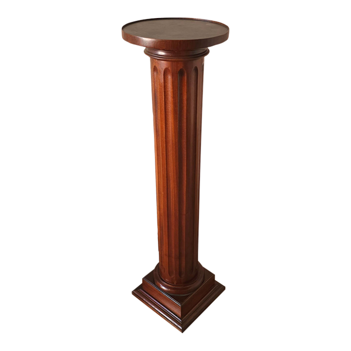 20th century mahogany ionic order style column form pedestal 3195