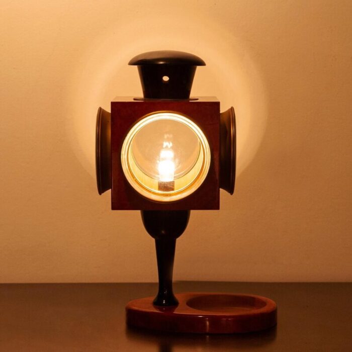 Aldo Tura table lamp lantern red 10 1stdibs master