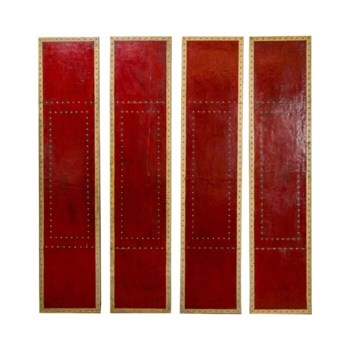 Red Lacquer Leather Four Panels YN7946 master