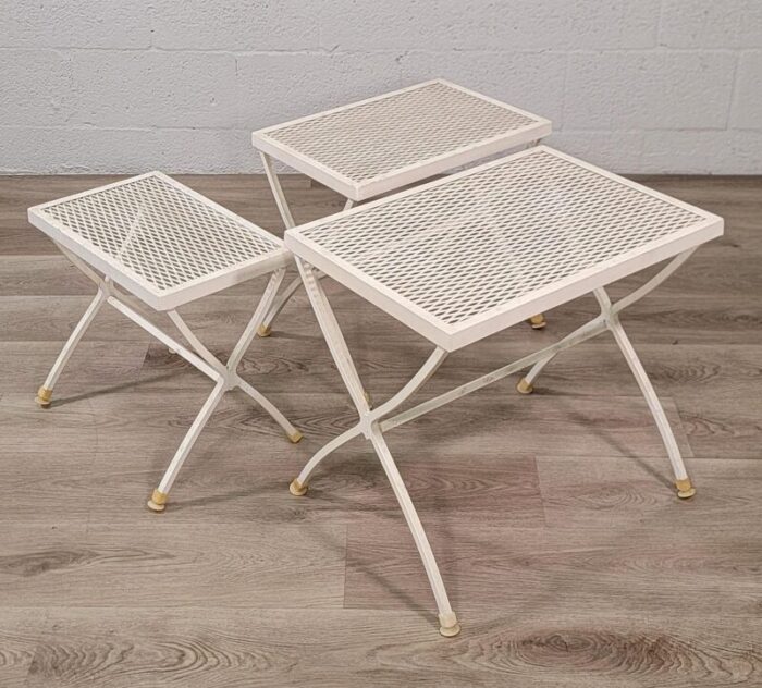 Scroll Miami White Nesting Tables Aluminum Outdoor 2 master