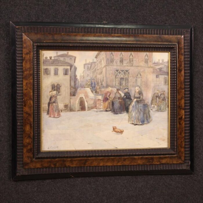 a corsetti view of venice 1950 framed 9418