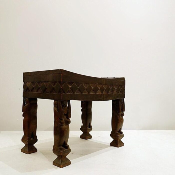 african carved wood stools set of 2 4153