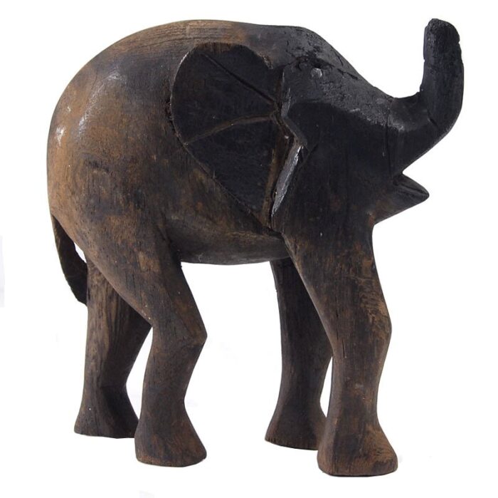 african elephant wood figurine 1960s 1