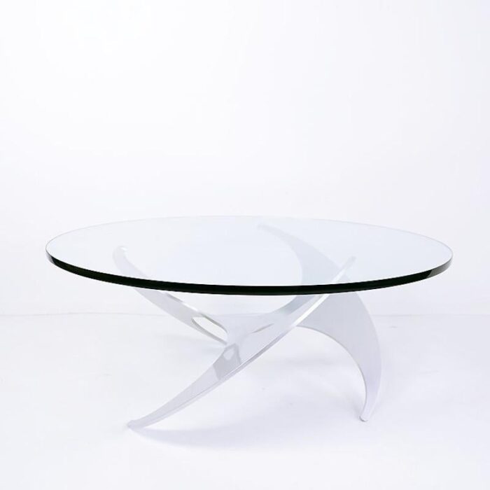 aluminum propeller coffee table attributed to knut hesterberg for ronald schmitt 1960s 2515