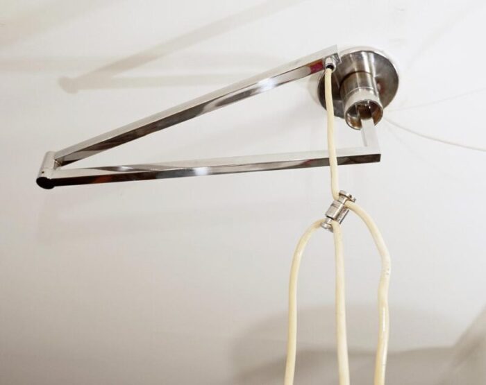 amas ceiling lamp with chromed swing arm by franco albini for sirrah 1960s 8569