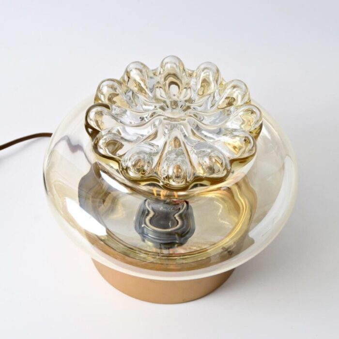 amber glass ceiling lamp from rzb 1970s 0377