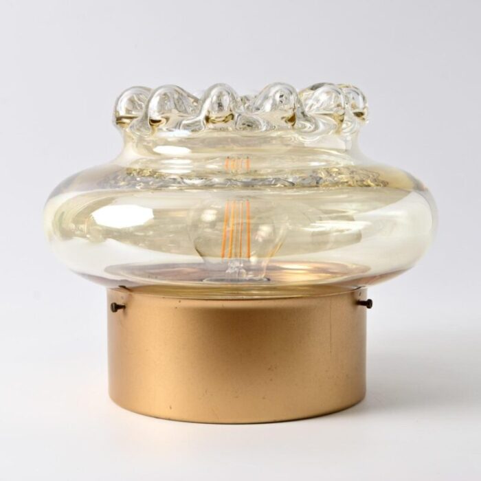 amber glass ceiling lamp from rzb 1970s 5423