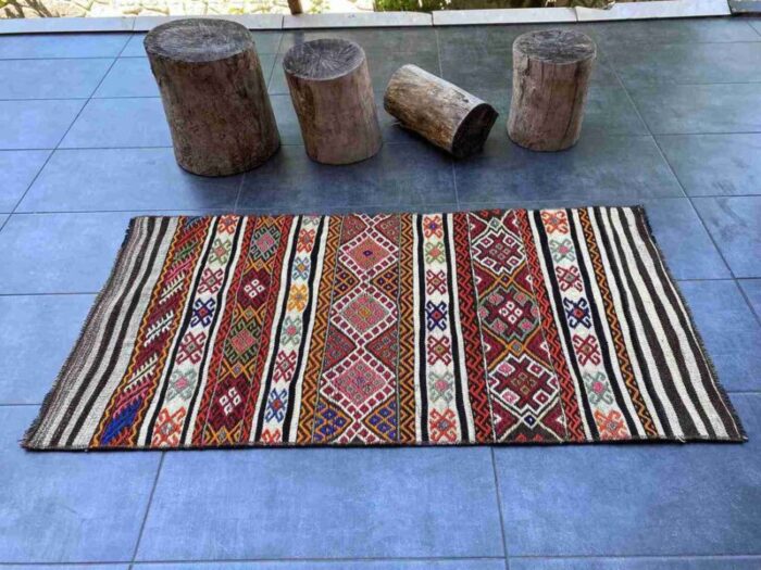 anatolian decorative small kilim rug 1950s 10