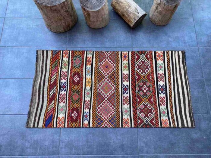 anatolian decorative small kilim rug 1950s 3