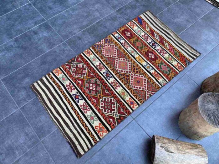 anatolian decorative small kilim rug 1950s 4