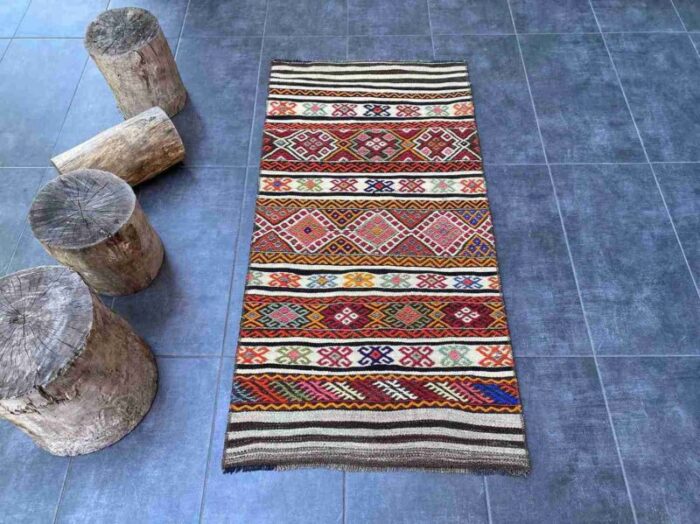 anatolian decorative small kilim rug 1950s 6