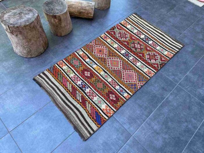 anatolian decorative small kilim rug 1950s 7