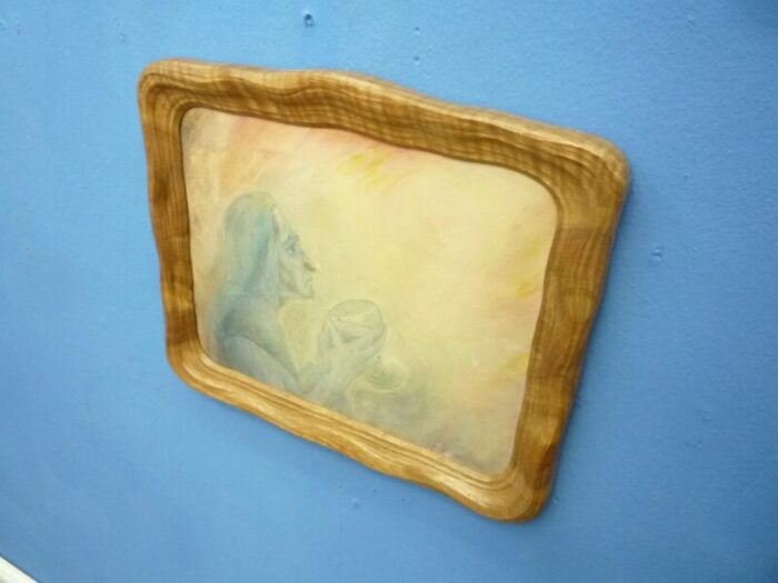 anthroposophical walnut picture frame 1930s 1441