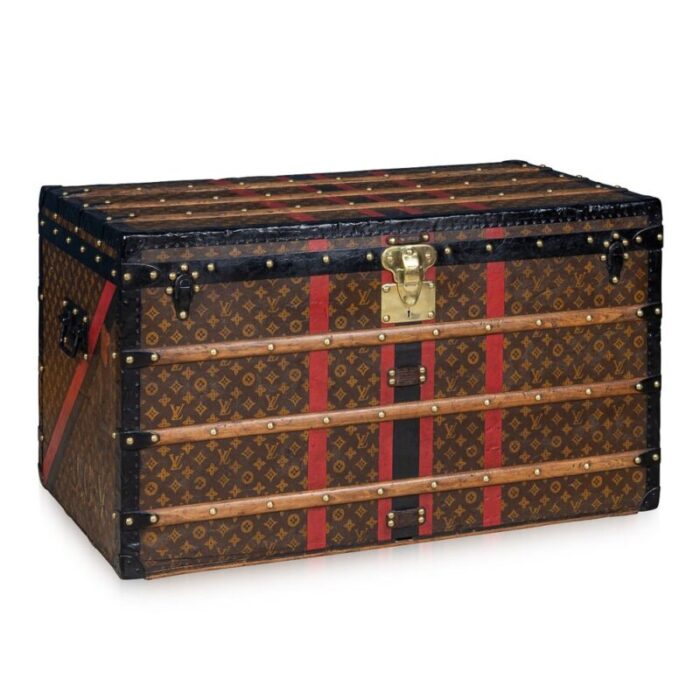 antique 20th century courier trunk in monogram canvas from louis vuitton france 1910s 1 1