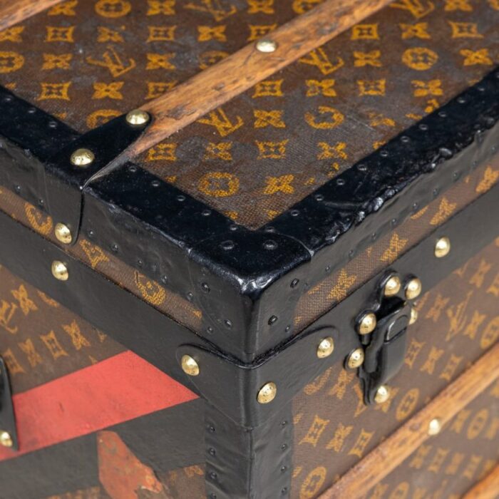 antique 20th century courier trunk in monogram canvas from louis vuitton france 1910s 9 1