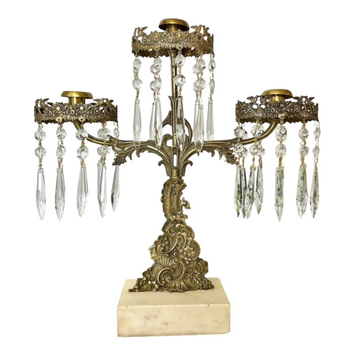 antique cornelius and co victorian girandole marble and brass 1890s candelabra 6372