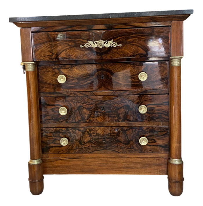 antique empire chest of drawers in mahogany 7791