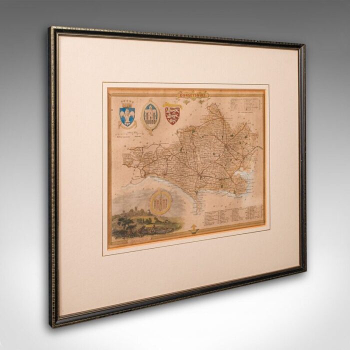 antique english county map lithography 1