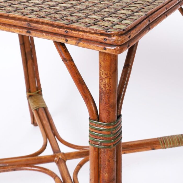 antique french bamboo and rattan bistro table 1296