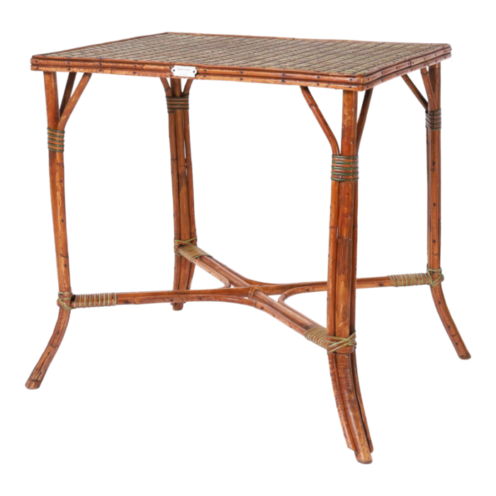 antique french bamboo and rattan bistro table 5586