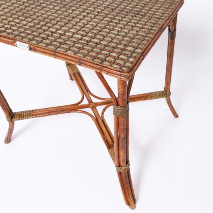 antique french bamboo and rattan bistro table 5883