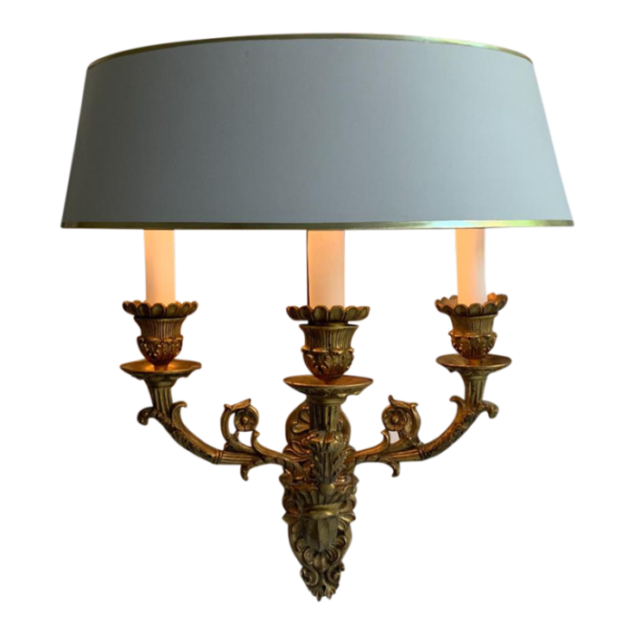 antique french louis xv style gilt bronze three light wall sconce 8673