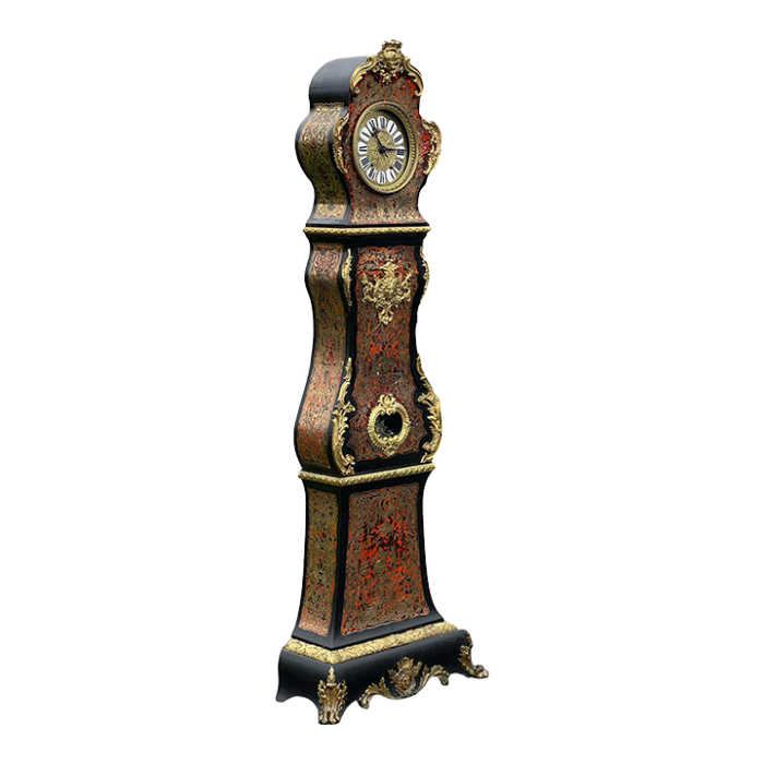 antique french napoleonic boulle marquetry longcase clock c 1800 9882