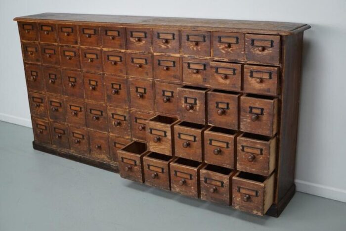 antique german rustic pine apothecary cabinet early 20th century 5724