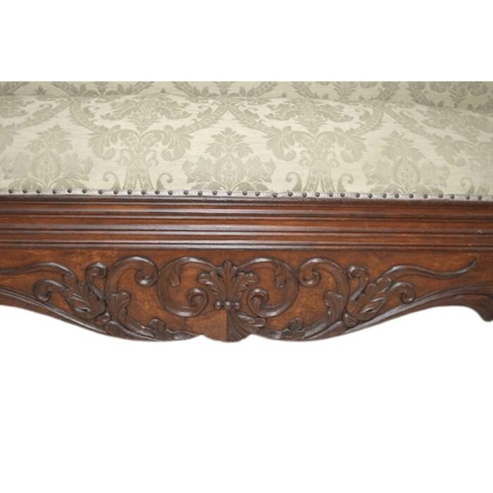 antique hand carved walnut sofa 1800s 6967