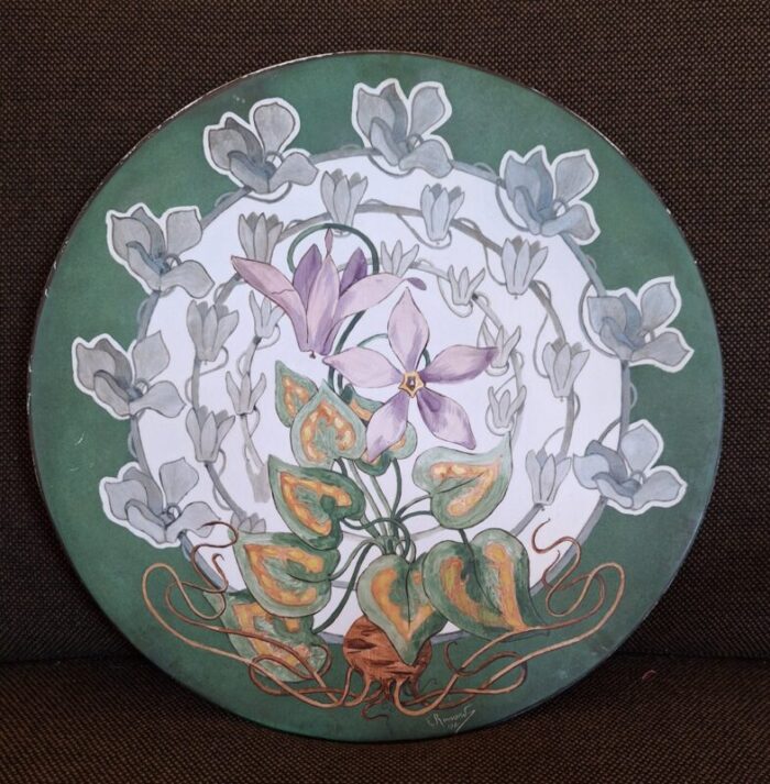 antique hand painted art nouveau decorative plate 1901 1