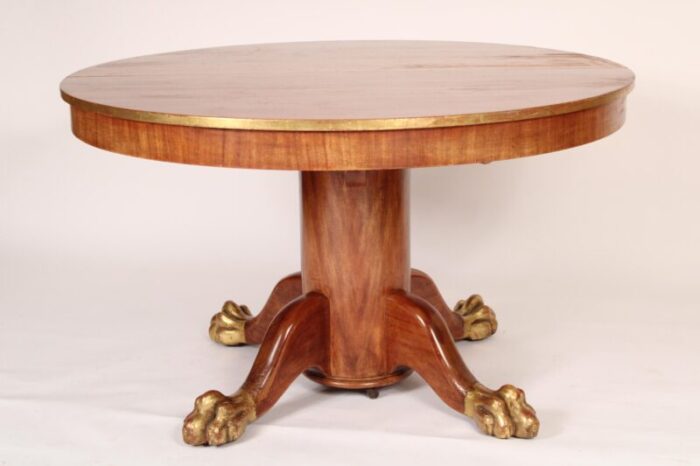 antique mahogany dining room center table with gilt highlights 3854