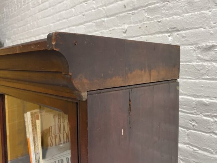 antique oak bookcase china cabinet by danner furniture c 1910s 0562