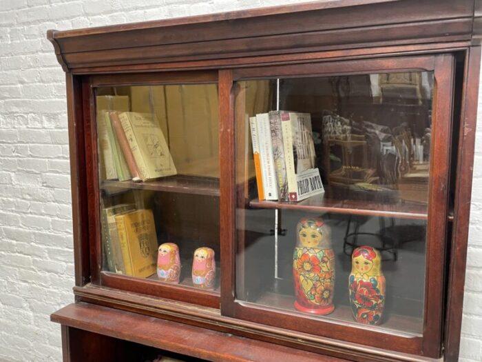 antique oak bookcase china cabinet by danner furniture c 1910s 1786