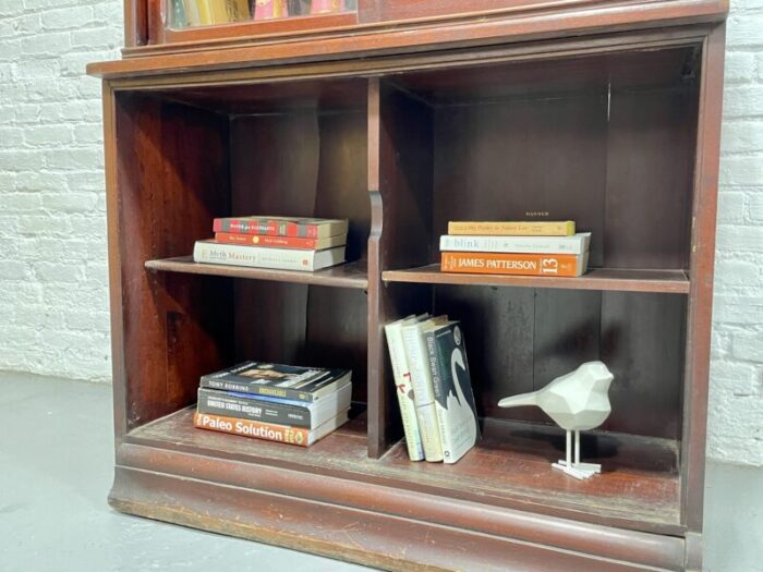 antique oak bookcase china cabinet by danner furniture c 1910s 6819