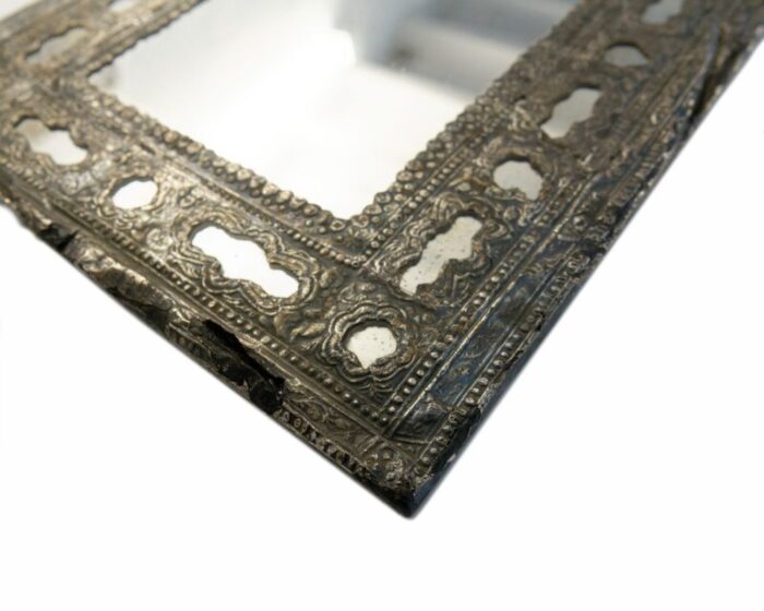 antique persian silver mirror 1890 5