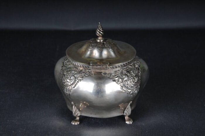 antique sterling silver sugar bowl england 4