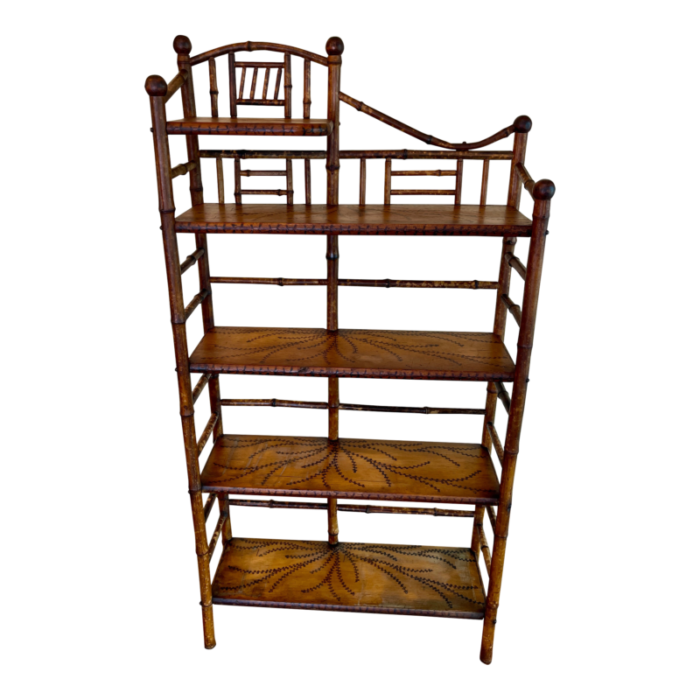 antique tortoise shell bamboo etagerebookcaseshelf 6550