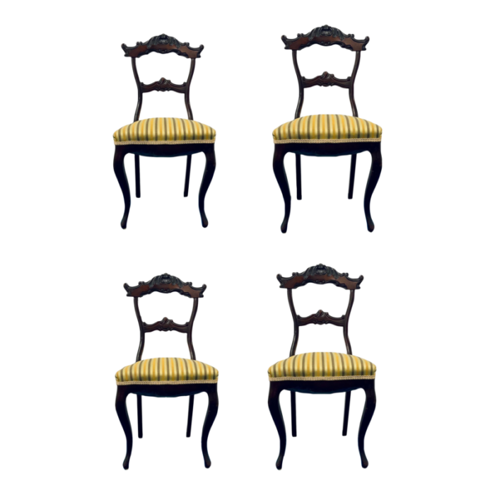 antique victorian carved mahogany dining side chairs set of 4 1316