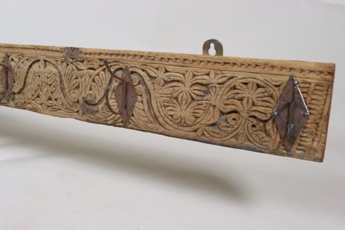 antique wood handcarved wall coat rack 1890s 4