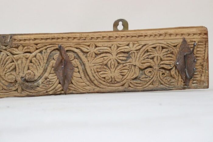 antique wood handcarved wall coat rack 1890s 7