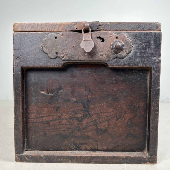 antique wooden zenibako temple offering box 1890s 2