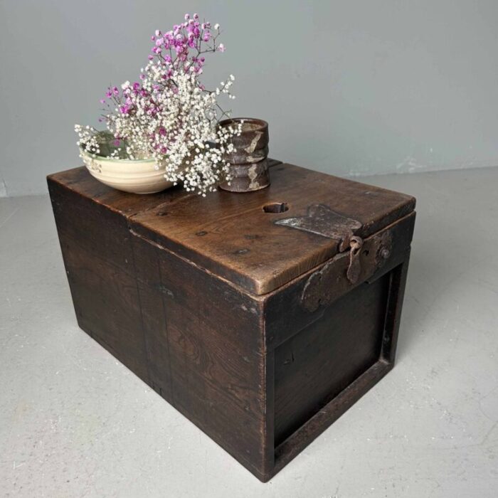 antique wooden zenibako temple offering box 1890s 6